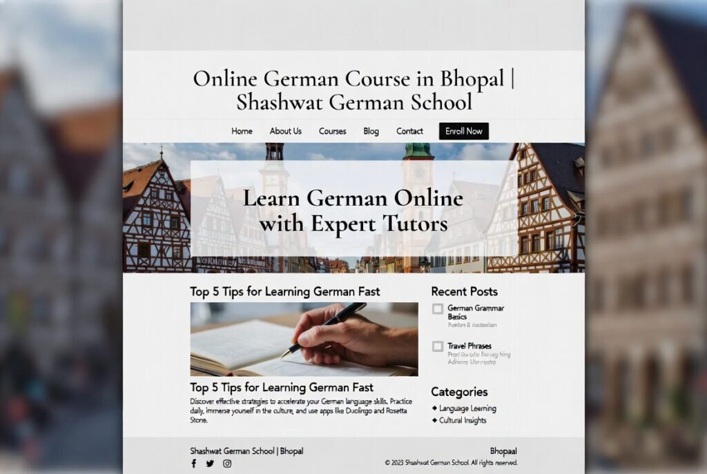 Online German Course in Bhopal | Shashwat German School