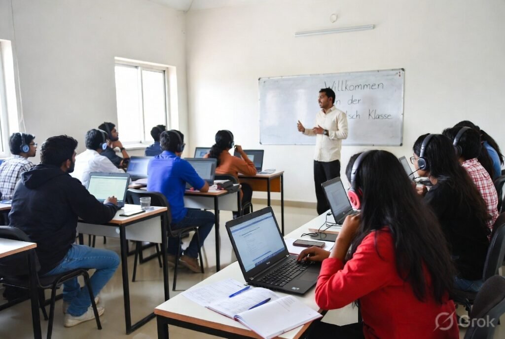 Introduction to Learning German Online in Coimbatore Are you searching for the best online German language course in Coimbatore? With Germany's booming opportunities in education, jobs, and migration, mastering German has become essential for many in Coimbatore. Shashwat German School, a leading name in German language training, offers top-notch online German classes in Coimbatore tailored for beginners to advanced learners. Whether you're a student planning to study in Germany or a professional eyeing a German visa, our courses equip you with fluent speaking, reading, and writing skills. In Coimbatore, where educational hubs and IT industries thrive, learning German online opens doors to international careers. Keywords like "German language course in Coimbatore" and "online German classes Coimbatore" are trending as more locals seek flexible, high-quality training. Shashwat German School stands out with its proven track record, just like our popular courses in nearby cities such as Chennai and Bangalore. Why Choose Shashwat German School for Your German Language Course in Coimbatore? Shashwat German School is the go-to choice for the best online German language course in Coimbatore. Founded with a mission to make German accessible, we blend traditional teaching with modern online tools. Our certified trainers, many with experience in Germany, ensure you learn authentic German pronunciation and grammar. Flexible Online Format for Coimbatore Residents: Attend live sessions from home in Coimbatore without commuting. Perfect for busy professionals in areas like RS Puram or Gandhipuram. Comprehensive Curriculum: From A1 beginner levels to C1 advanced, covering vocabulary, conversation, and exam prep for Goethe-Zertifikat. Affordable Fees and Custom Plans: Starting at competitive rates, our German classes in Coimbatore include personalized coaching, making it the best value for "learn German online Coimbatore". Compared to other institutes, Shashwat German School's success rate in helping students secure German visas and jobs is unmatched. Explore our related blog on German Language Training in Chennai: Your Complete Guide to Learning German in 2026 for insights into regional training trends. Key Benefits of Learning German in Coimbatore with Shashwat German School Enrolling in our online German language course in Coimbatore brings numerous advantages. Germany's economy needs skilled workers, and knowing German boosts your employability by 50% according to recent studies. Career Opportunities in Germany from Coimbatore: Master German to apply for jobs in engineering, IT, or nursing. Our courses prepare you for the Blue Card visa, as discussed in our post Germany Blue Card and Visa Experience: Real Stories from Indian Professionals. Study Abroad Pathways: For Coimbatore students, German proficiency is key for tuition-free universities. Learn how in Planning to Study in Germany in 2027: Your Complete Preparation Timeline. Cultural Integration: Beyond language, we teach German customs, helping you blend in, similar to tips in How Germany Views Indian Students and Professionals. With keywords like "German classes online Coimbatore" integrated into our program, you'll rank higher in job searches and visa applications. Course Structure: From Beginner to Advanced German Classes in Coimbatore Our best online German language course in Coimbatore is structured for progressive learning: A1-A2 Beginner Levels: Building Foundations in Coimbatore Start with basics like greetings and daily conversations. Ideal for Coimbatore newcomers to German. Duration: 2-3 months, with interactive online tools. B1-B2 Intermediate Levels: Conversational Fluency for Coimbatore Learners Focus on grammar, vocabulary, and real-life scenarios. Prepare for job interviews or university applications. As highlighted in Do You Need German Language Certification to Get a Job in Germany?, B1 certification is crucial. C1 Advanced Level: Mastery for Professionals in Coimbatore Advanced writing, debates, and professional German. Perfect for those pursuing nursing Ausbildung, as in Confused Indian Student: Am I Eligible for Nursing Ausbildung in Germany or Wasting My Time? A Complete Guide. Each level includes mock tests, recorded sessions, and doubt-clearing for "learn German in Coimbatore" seekers. Success Stories: Students from Coimbatore Who Excelled with Shashwat German School Hear from our alumni: "Shashwat German School's online German classes in Coimbatore helped me secure a student visa for Germany!" – Rajesh from Coimbatore. Many have transitioned to careers abroad, echoing experiences in The Return Journey: Indian Students Who Came Back After Starting Their Studies Abroad – What Was Their Experience?. How to Enroll in the Best Online German Language Course in Coimbatore Getting started is easy: Visit our website and select "German language course in Coimbatore". Schedule a free demo class. Choose your level and begin learning. For more tips, check How to Learn German: Its Advantages – Complete 2025 Guide. FAQs on German Language Courses in Coimbatore What is the fee for online German classes in Coimbatore? Affordable packages start at ₹5,000 per level. How long to learn German in Coimbatore? 6-12 months for fluency, as per How Long Would It Take to Learn German If You Spent an Hour a Day Learning It?. Is German hard for Coimbatore Tamil speakers? Not with our methods! See How Difficult Is It to Learn German? Is German Really That Hard?. Conclusion: Start Your German Journey in Coimbatore Today Don't miss out on the best online German language course in Coimbatore with Shashwat German School. With SEO-optimized training focused on "German classes Coimbatore" and real-world applications, you're set for success in Germany. Contact us now and transform your future! For similar courses, explore Online German Classes in Bangalore: Your Complete Guide to Learning German from India's Silicon Valley.